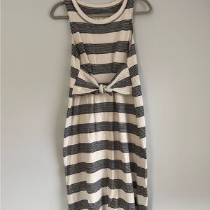 Anthropologie Black and White Striped Casual Dress